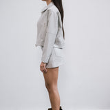 Campera Over Bone de simil cuero