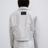 Campera Over Bone de simil cuero