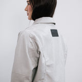 Campera Over Bone de simil cuero