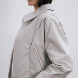 Campera Over Bone de simil cuero