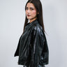 Campera Over Black de simil cuero