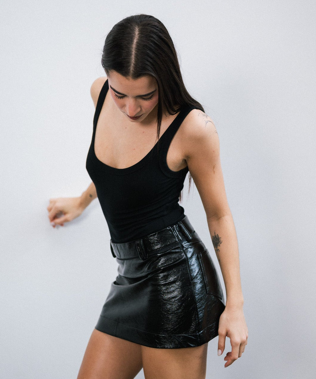 Mini Falda Black de simil cuero
