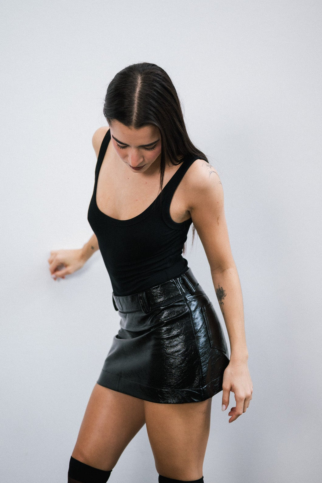 Mini Falda Black de simil cuero