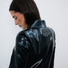 Campera Crop Black de simil cuero