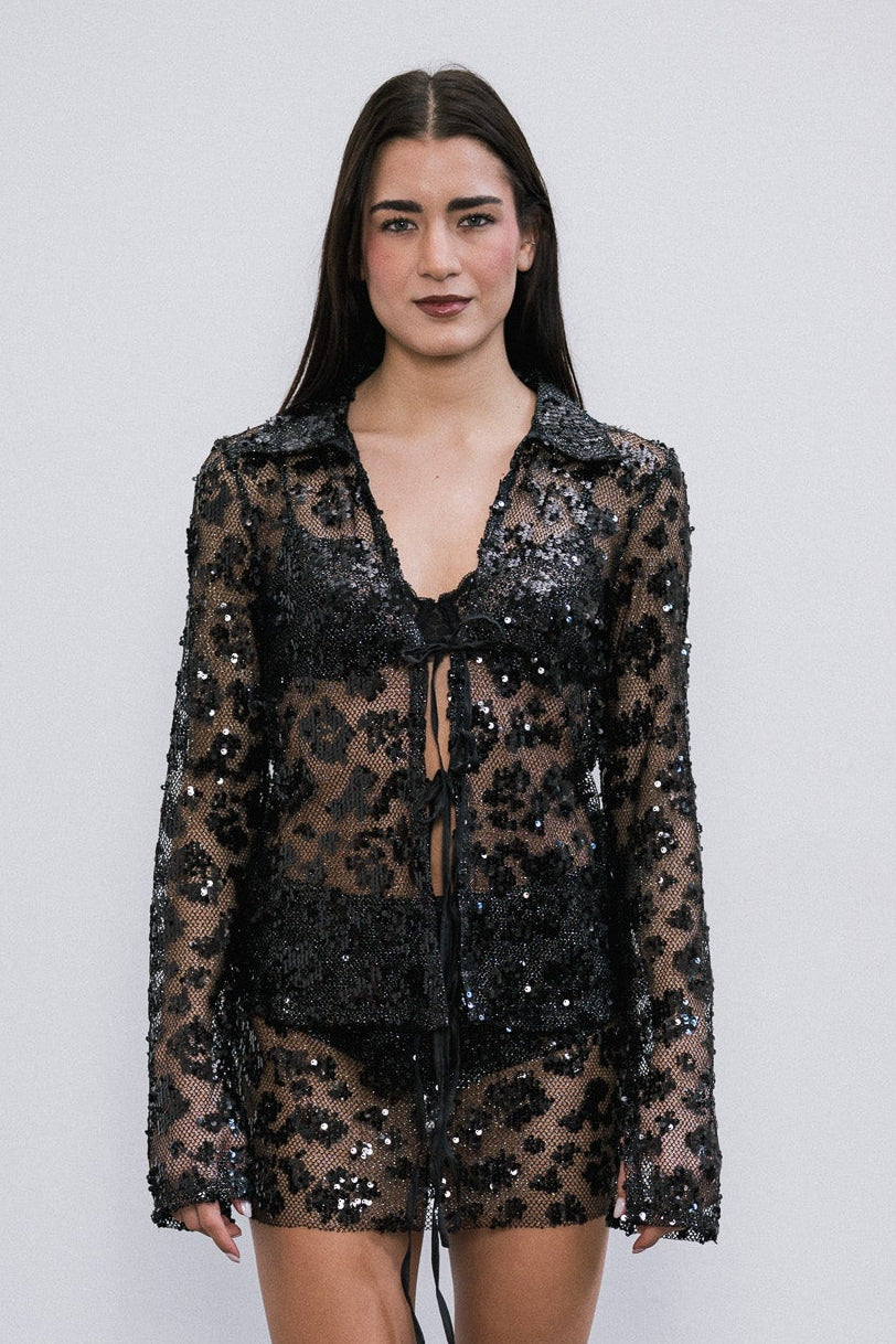 Camisa Black de lentejuelas