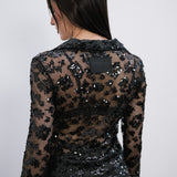 Camisa Black de lentejuelas