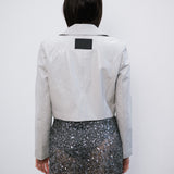 Campera Crop Bone de simil cuero