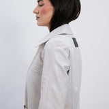 Campera Crop Bone de simil cuero